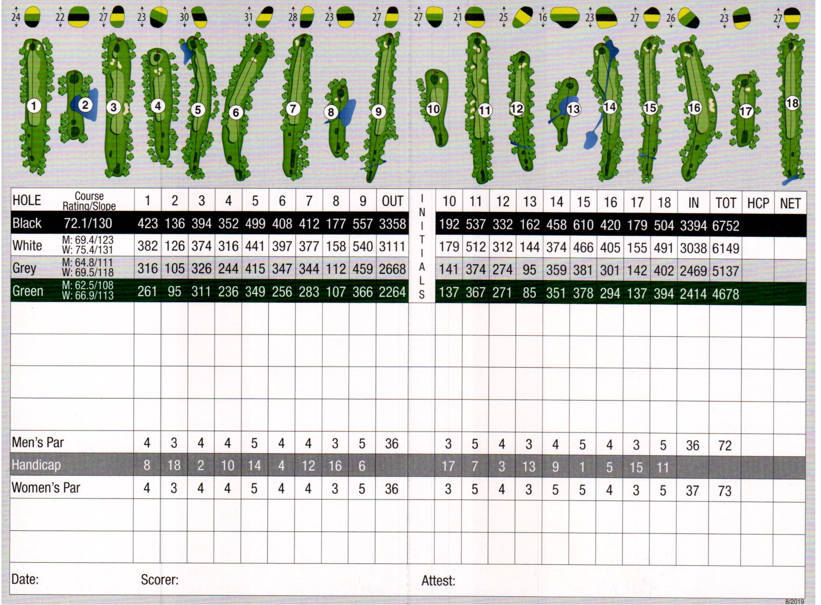 Our Scorecard Shadowood Golf Course